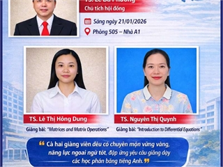 Tổ bộ môn Toán cơ bản tổ chức dự giảng giảng viên giảng dạy các học phần Toán cơ bản bằng tiếng anh học kỳ 2 năm học 2025-2026.