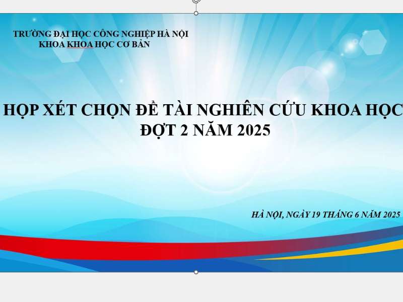 Khoa Khoa học cơ bản họp xét duyệt đề tài nghiên cứu khoa học đợt 2 năm 2025