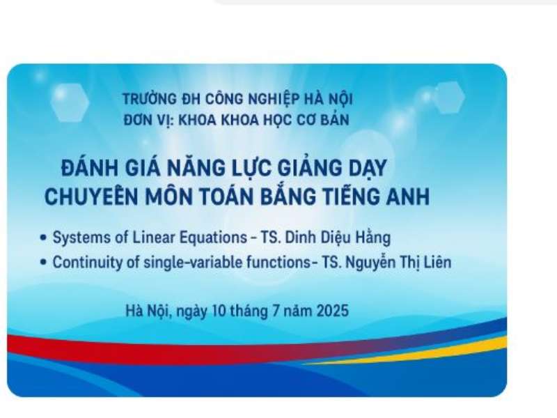 Hội đồng chuyên môn Toán cơ bản tổ chức dự giảng và đánh giá năng lực giảng viên giảng dạy bằng tiếng anh