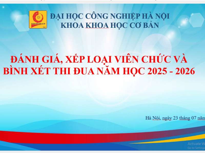 Khoa Khoa học cơ bản đánh giá, xếp loại chất lượng và bình xét thi đua năm học 2025–2026